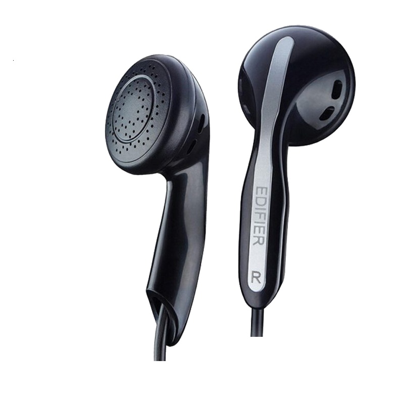 Edifier/漫步者 H180重低音耳塞式苹果手机电脑立体声通用无麦音乐MP33.5mm插孔有线耳机黑色