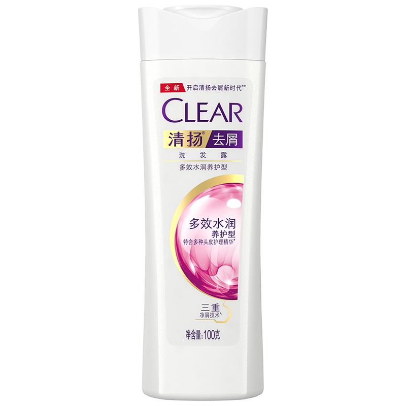 清扬(Clear)洗发水 去屑洗发露多效水润养护型白瓶100ml[联合利华]