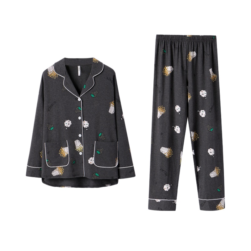 安之伴针织优质韩尔棉印花国民领女套装