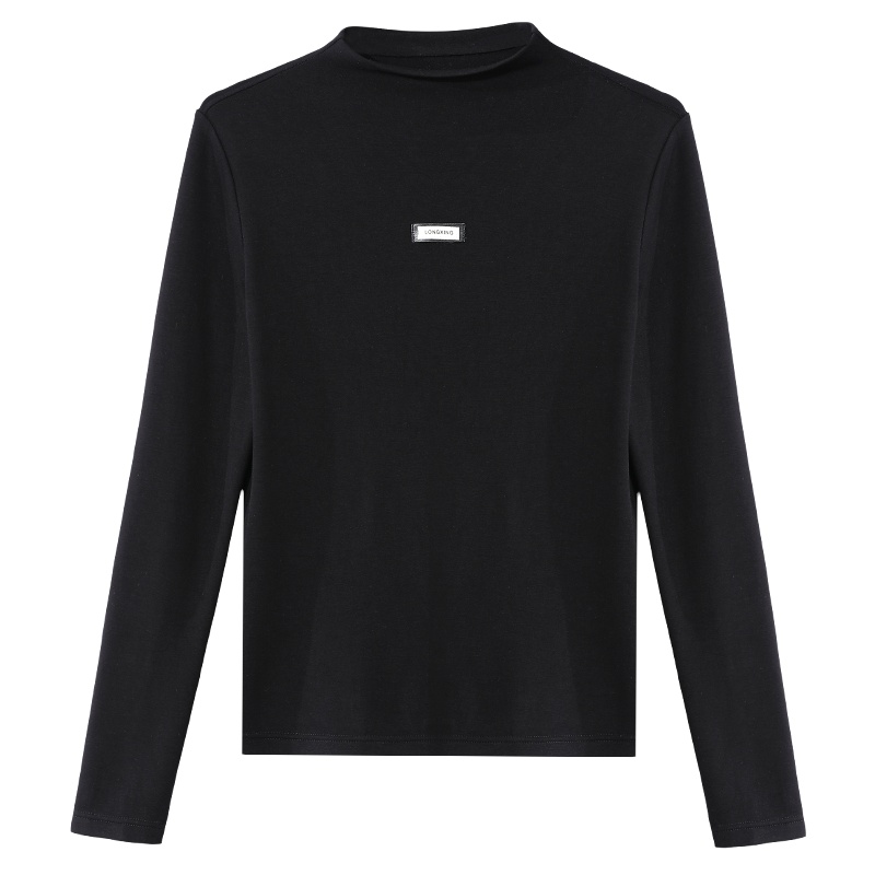 OSA春装2021年新款白色长袖T恤半高领打底衫女秋冬内搭洋气上衣