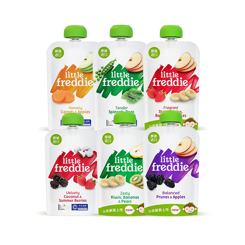 小皮果泥儿童水果泥果汁宝宝婴幼儿辅食零食吸吸乐100g*6支