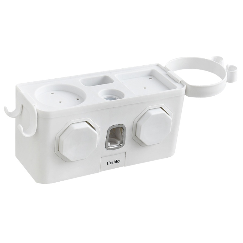 弘拜 免打孔吸壁式牙刷架双杯 洗漱挤牙膏套装 卫生间抖音同款牙具刷牙杯漱口杯套装牙膏牙刷置物架