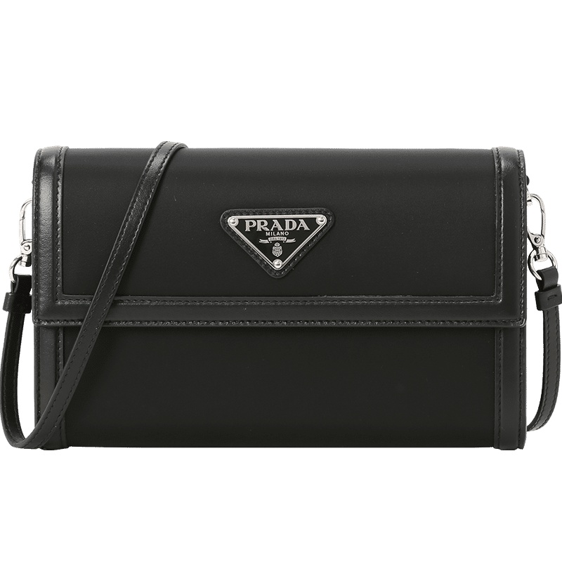 普拉达PRADA Portafoglio con 三角LOGO标尼龙1MA022银扣 女士斜挎单肩包