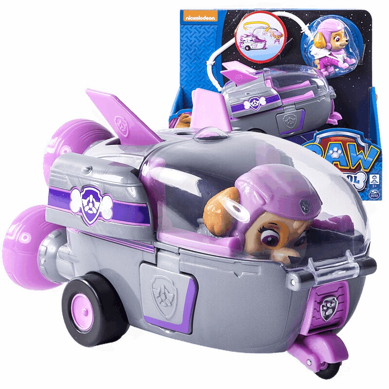 汪汪队立大功狗狗巡逻队全套救援赛车旺旺队套装小狗汽车阿奇毛毛天天警车救护车儿童玩具 大号救援车-太空船+天天