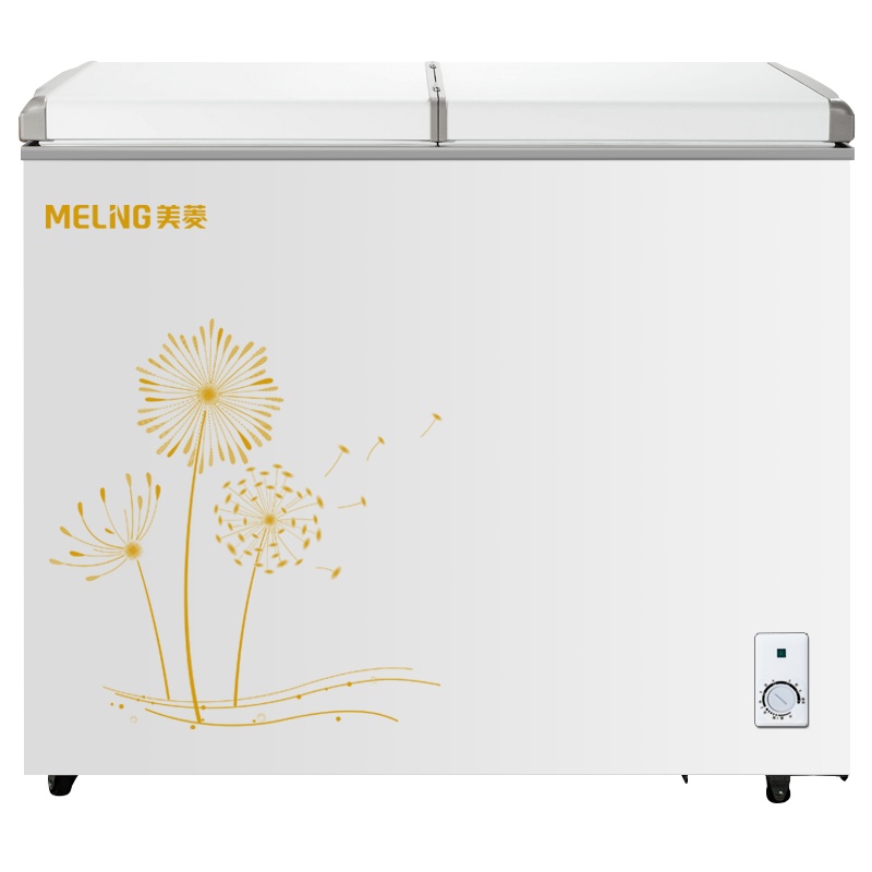 美菱(MELING) 220升 卧式冷柜 小型家用商用冷柜 冷藏冷冻双温保鲜柜自营 蝴蝶门冰箱柜 BCD-220AT