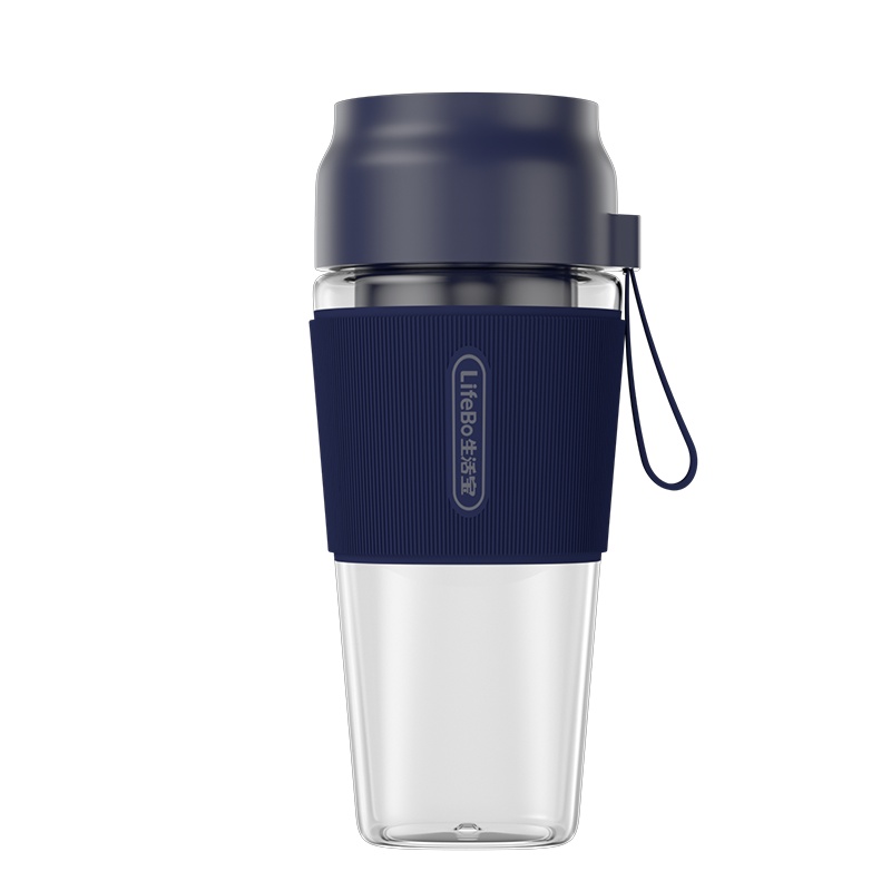 生活宝(LifeBO.)榨汁机原汁机便携式充电按键小型迷你电动果汁机榨汁杯蓝色