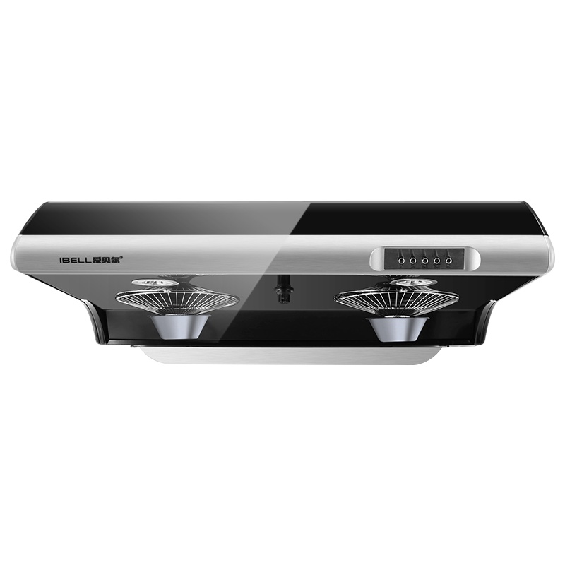 爱贝尔(IBELL)HY-DZS07X超薄油烟机一键智能热干洗 家用脱排老式双抽吸油烟机 黑色