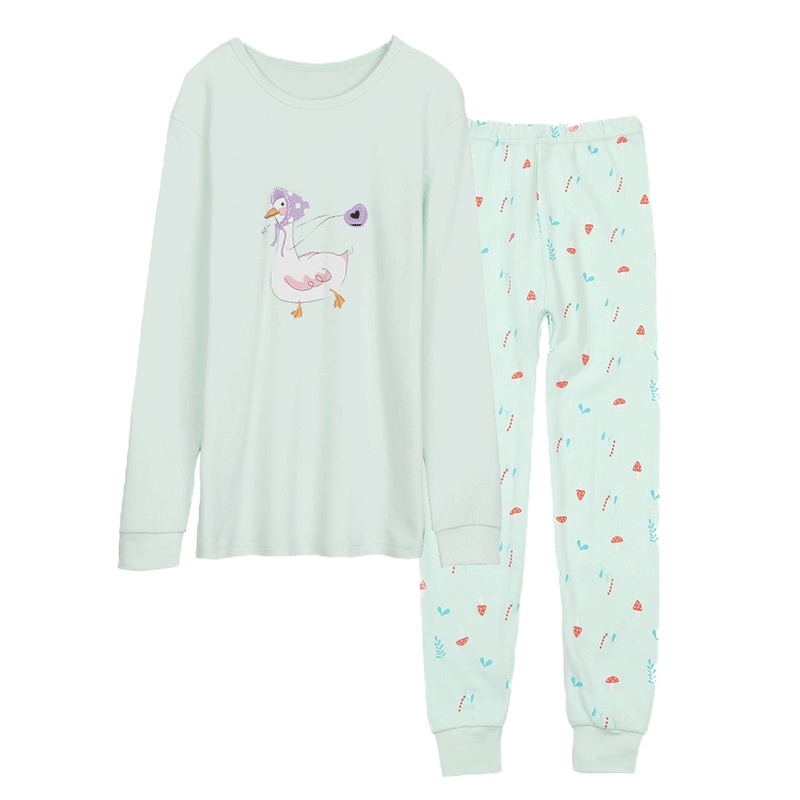 红豆儿童男童女童秋冬纯棉内衣低圆领卡通印花套装2020年新款