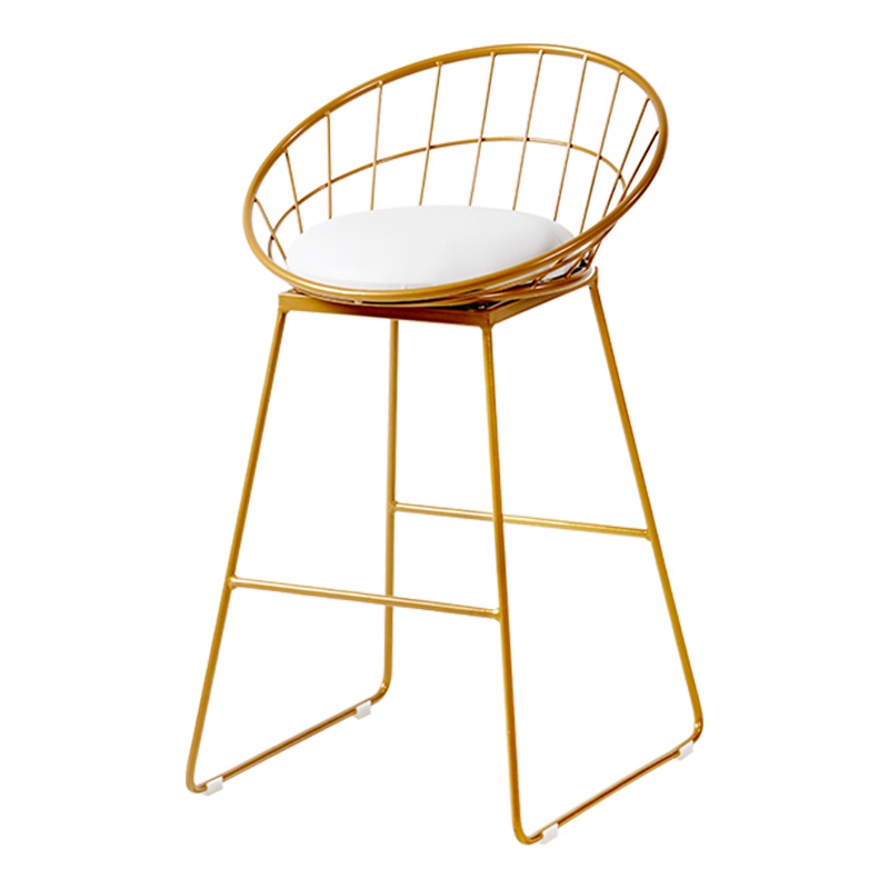 苏宁极物 北欧简约现代铁艺金色烤漆吧台椅