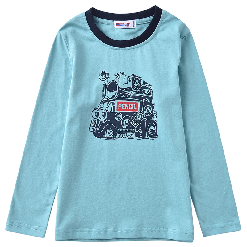 铅笔俱乐部童装2019秋冬新款男童长袖T恤中大童圆领上衣儿童T恤