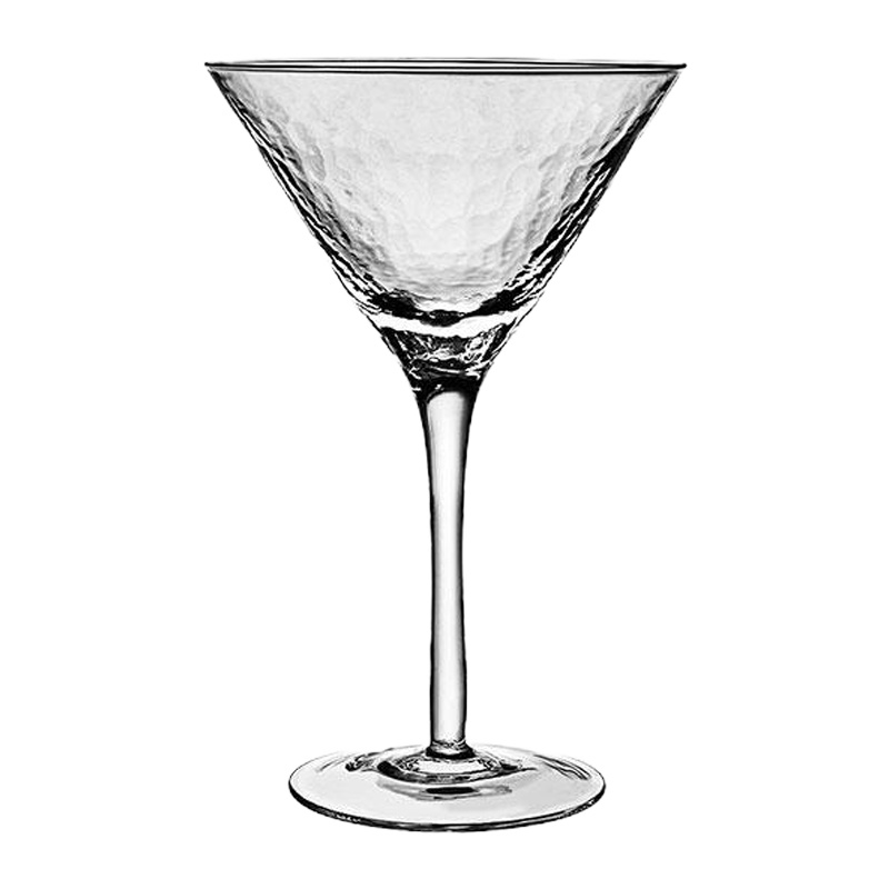 日式锤纹玻璃杯红酒杯葡萄酒杯气泡杯高脚杯鸡尾酒杯香槟杯 三维工匠 马天尼杯-300