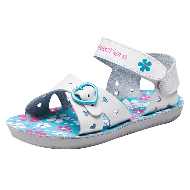 skechers斯凯奇女童鞋夏舒适魔术贴露趾凉鞋86439NC