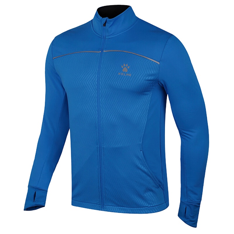 KELME卡尔美 新款男式针织透气运动夹克跑步外套薄款长袖开衫