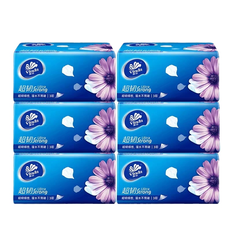 维达超韧抽纸三层加厚无香面巾纸可湿水纸巾家庭装6包餐巾纸超市同款V2239