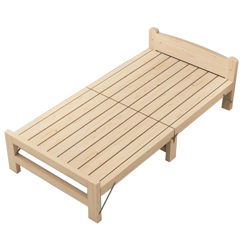 欧宝美折叠床单人床成人实木床经济型简易床封闭式床头