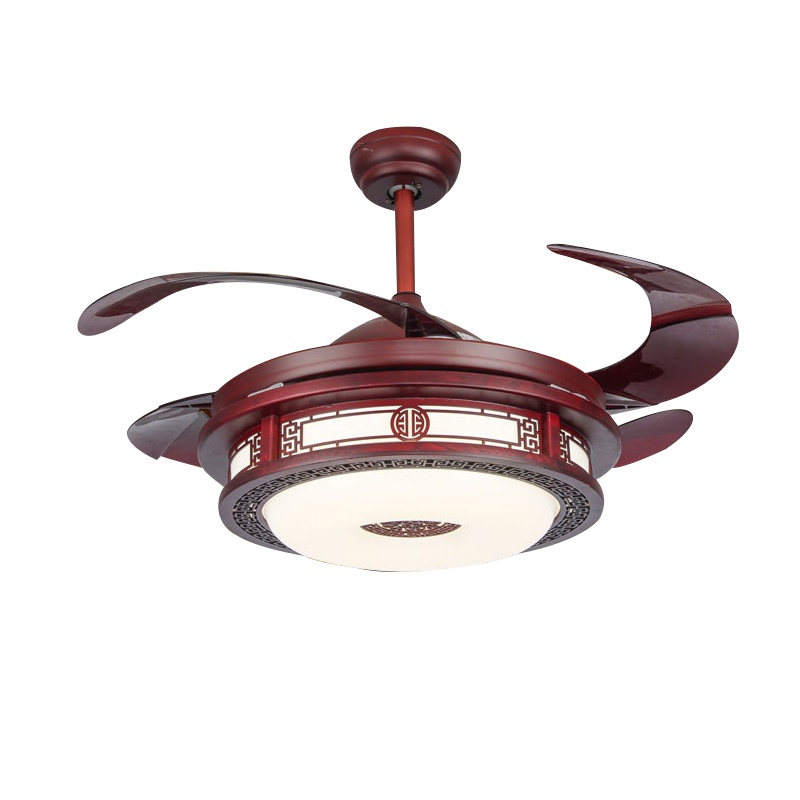 澳松隐形吊扇灯新中式遥控三色变光中国风大气餐厅风扇灯led变频客厅隐形带灯吊扇卧室茶楼包厢电风扇吊灯