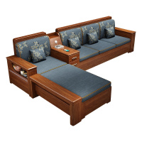 月影梳桐中式胡桃木实木沙发冬夏两用中式客厅小户型简约木质家具套装