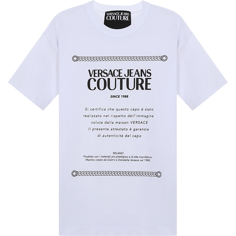 范思哲 VERSACE JEANS COUTURE 男士 棉质圆领短袖T恤71GAHT02 CJ00T