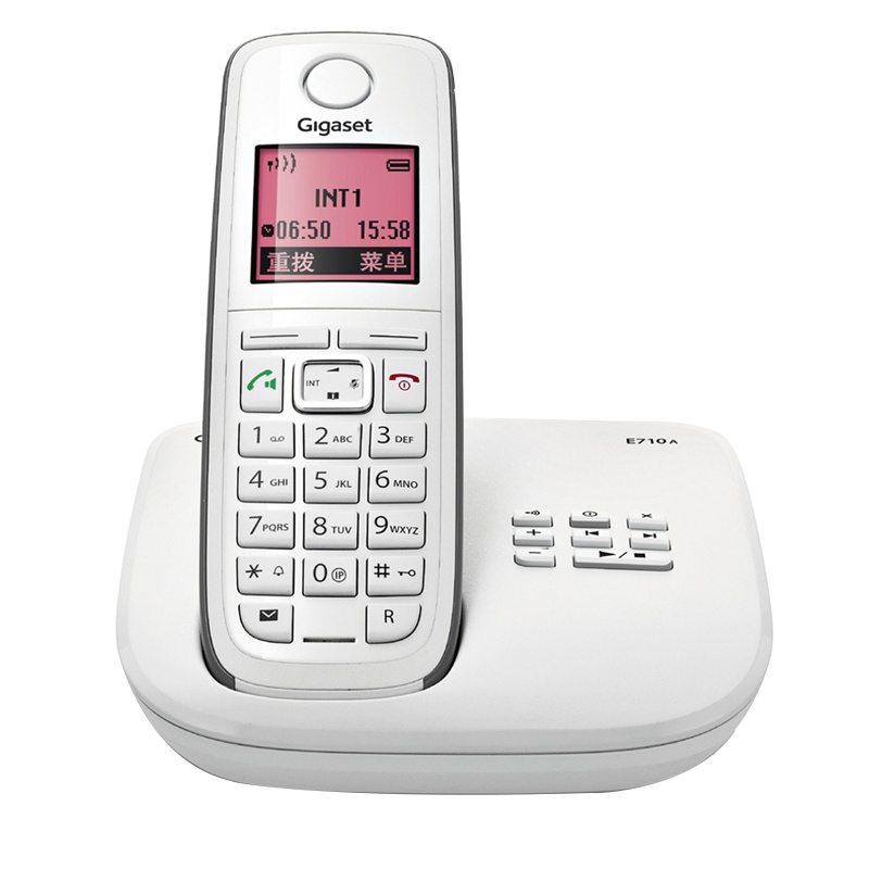 集怡嘉(Gigaset)原西门子德国进口E710数字无绳子母机录音电话机座机办公家用无线固话 E710A 带录音 单机白