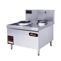 乐创(lecon)商用电磁炉电磁大炒炉单头单眼电磁大锅灶 食堂双眼电炒 304材质工程款MC-XC12C-01 12KW