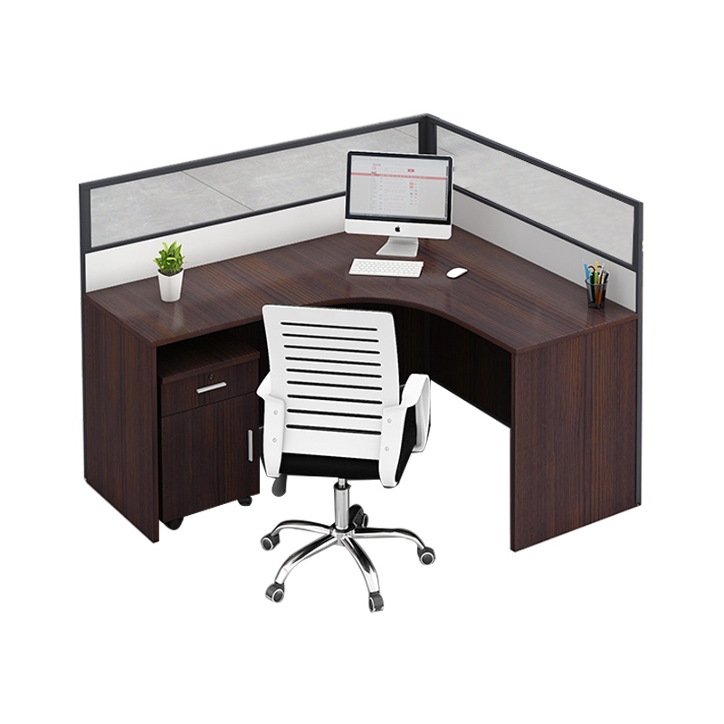 DYUANS 东原板式办公桌1.4米单人位屏风桌L型职员电脑桌DY-F1401