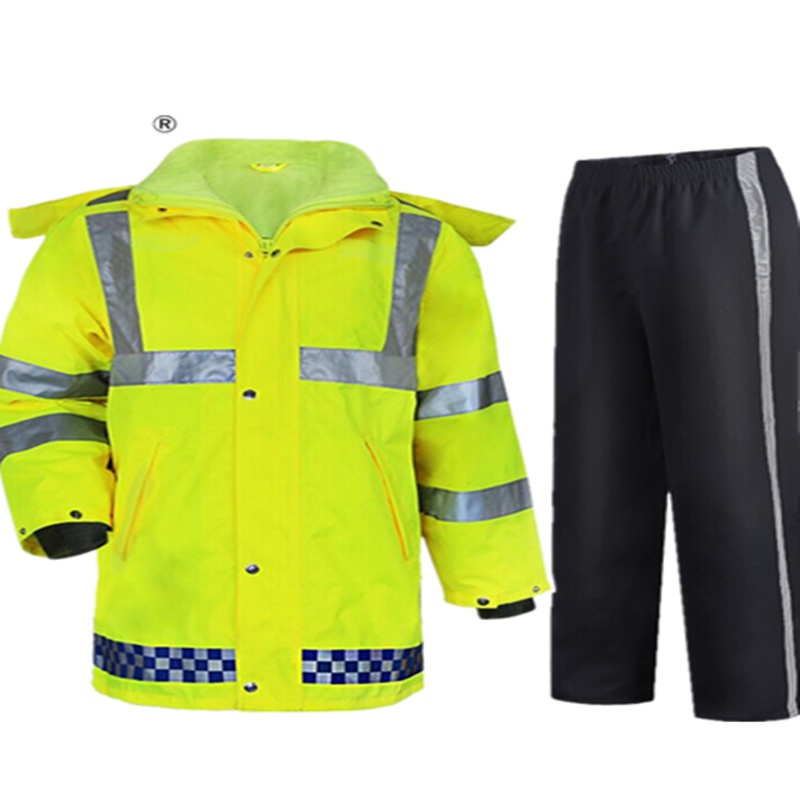 苏识 S-S034 分体式加绒反光雨衣保暖服耐寒加绒款 (计价单位:件)黄