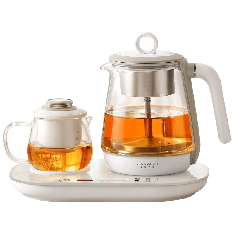 生活元素(LIFE ELEMENT)煮茶器I145 家用养生煮茶壶办公室小型迷你多功能蒸汽喷淋式煮茶器玻璃壶