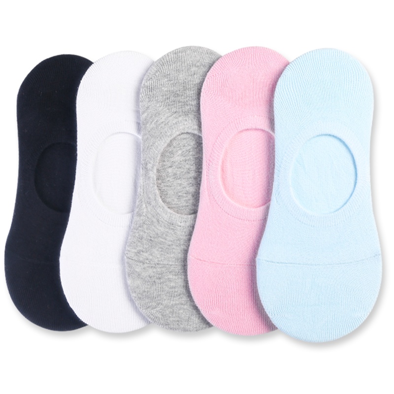 蓓乐妃袜子女船袜棉袜浅口全棉吸汗袿夏季透气薄款女装短袜隐形祙硅胶防滑不掉跟时尚百搭纯黑船袜2020新品白色女士船袜土
