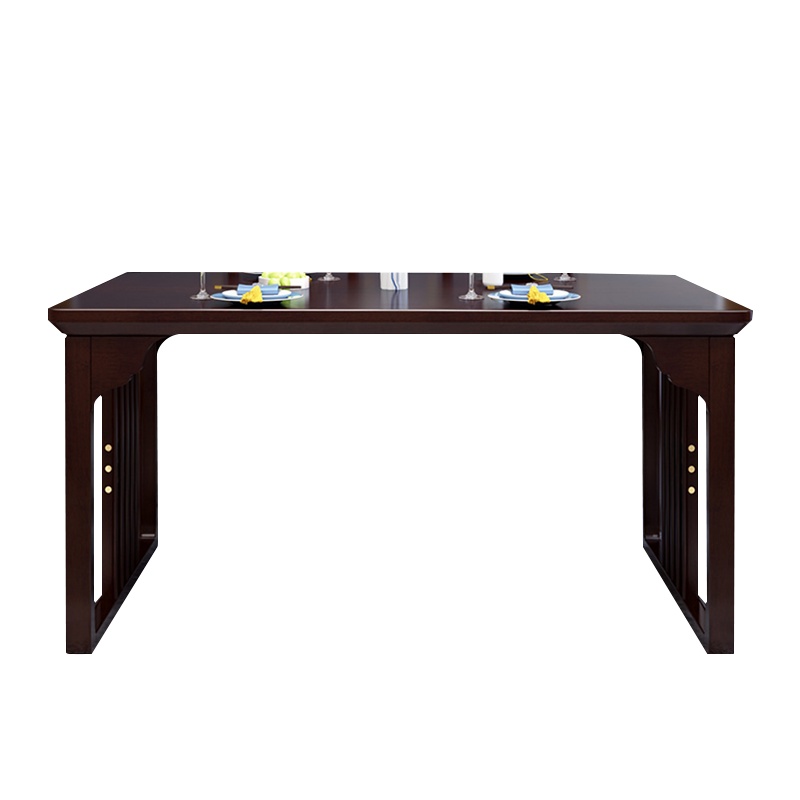 月影梳桐新中式实木餐桌椅组合小户型一桌四六椅餐厅家具家用长方桌