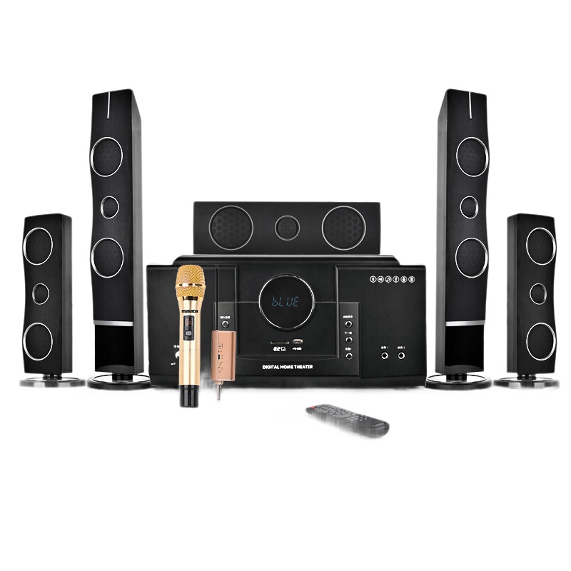 现代 HYUNDAI 家庭影院音响组合KTV套装 模拟5.1音响设备客厅电视家用壁挂落地音箱 H3家影+万利达VT06