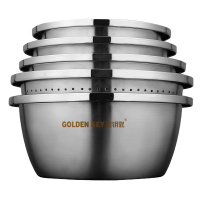 金钥匙(GOLDEN KEY)304不锈钢 菜盆味斗大号五件套多用调料盆(和面洗菜拌沙拉腌肉GK-T500B4-B