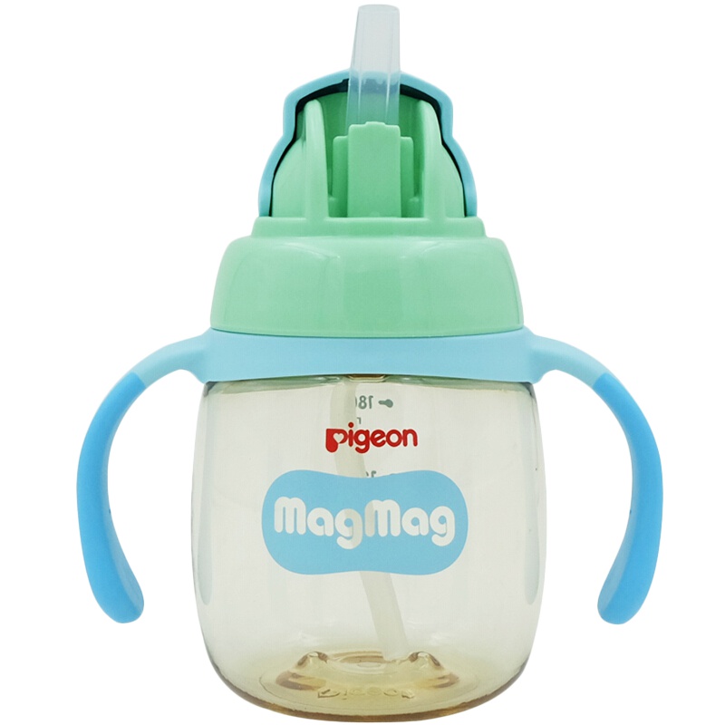 贝亲(PIGEON)婴儿水杯 MagMag PPSU水杯宝宝吸管水杯 8个月以上(清爽蓝)DA110