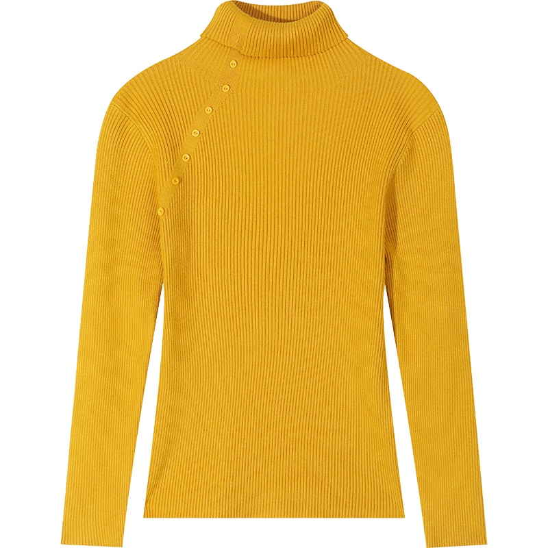 妖精的口袋螺纹半高领针织打底衫2019秋冬季新款女修身内搭毛衣潮