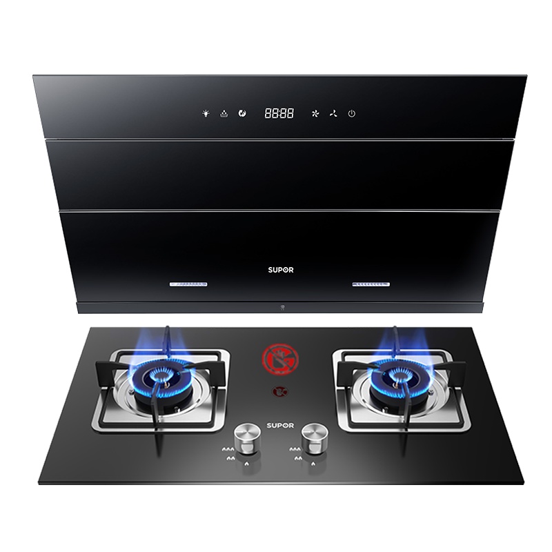 苏泊尔(SUPOR)J613S+P20抽吸油烟机燃气灶烟灶套餐套装触控式侧吸式灶具套装自动清洗20立方(液化气)