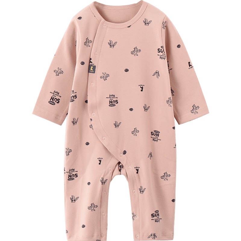 童泰新款婴儿衣服3-18月男女宝宝连体四季内衣偏开连体衣