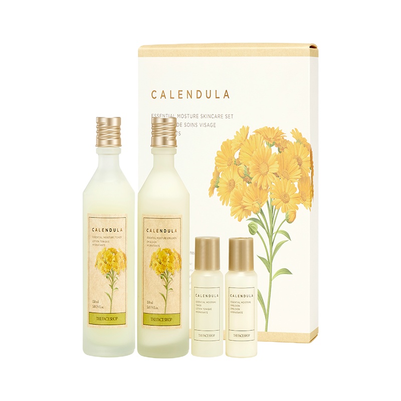 菲诗小铺金盏花水乳套装清润系列滋润补水保湿4件套装 水润清透 持久保湿