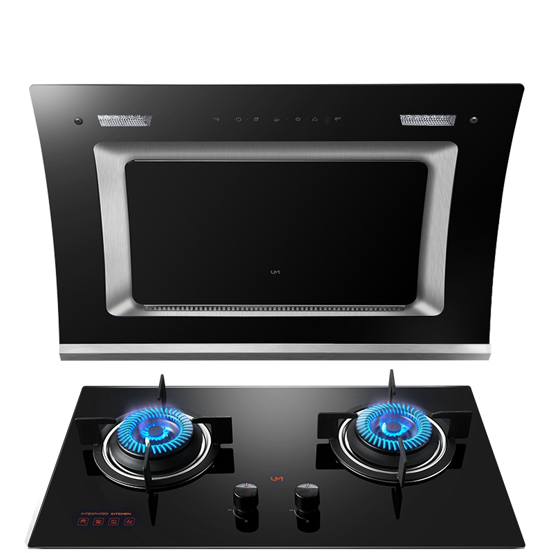 优盟(UM)UC139+001P侧吸抽油烟机燃气灶烟灶套装19立方大吸力烟灶套装钢化玻璃液化气灶具