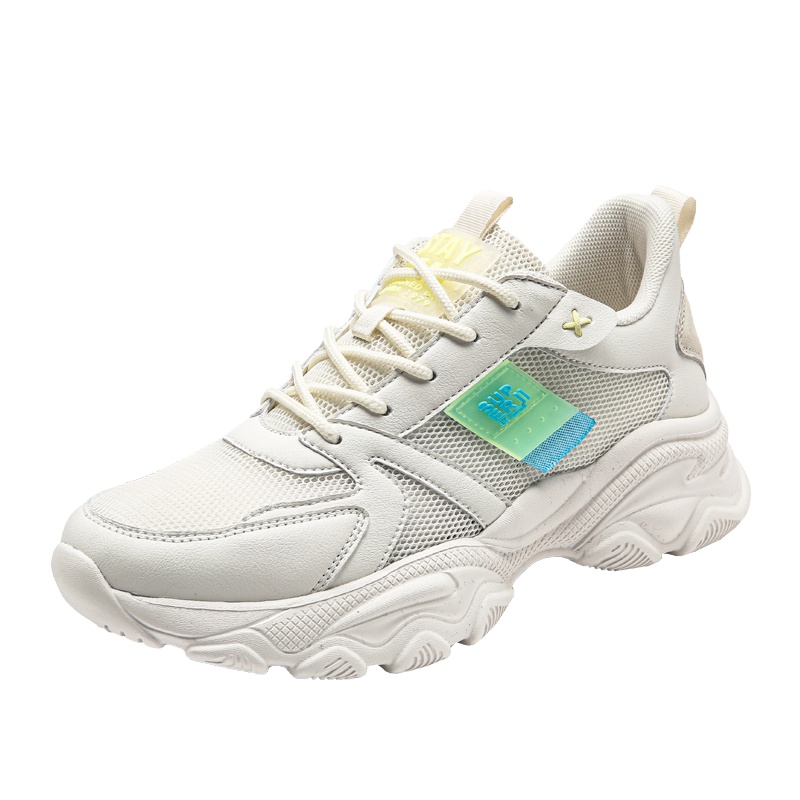 夏季新款透气减震运动鞋女轻便白色跑步鞋耐磨慢跑鞋厚底