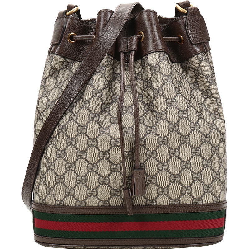Gucci 古驰 女士 Ophidia系列人造帆布配皮单肩斜挎包水桶包 540457 96I3T