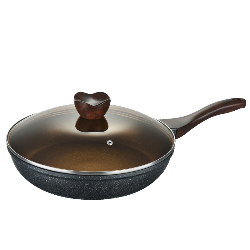 三叔三婶多兰平底煎锅28cm麦饭石煎锅燃气灶电磁炉共用