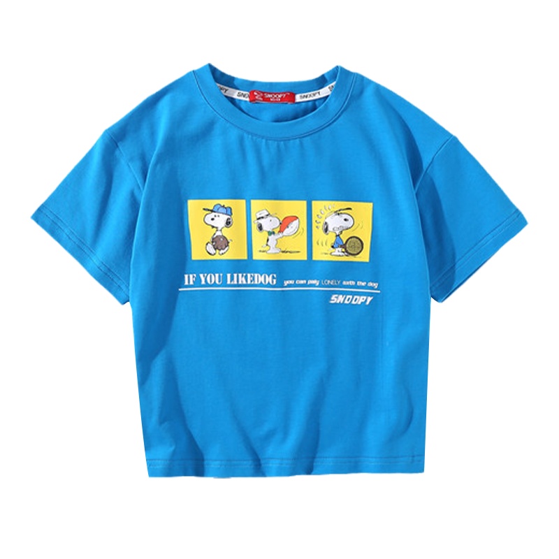 史努比儿童短袖T恤男童上衣童装女童上衣打底衫2021新款夏装