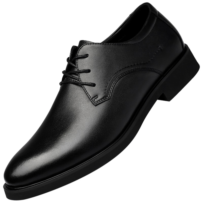 强人3515男鞋新款商务正装尖头皮鞋男系带软底软皮鞋上班鞋