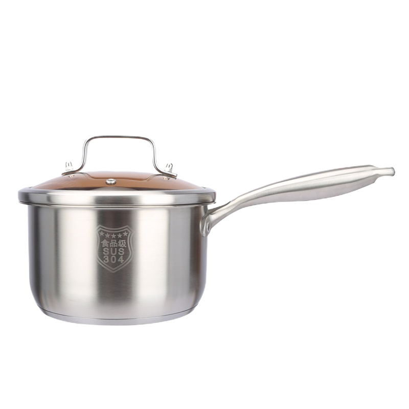 不锈钢奶锅婴儿宝宝辅食锅热烘焙精灵牛奶煮粥防粘锅加厚家用小煮汤锅 升级五层钢奶锅16cm(收藏送蒸盘)