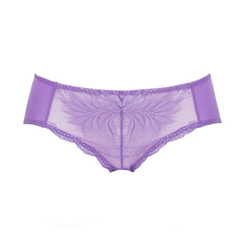 古今蕾丝中腰花边装饰舒适细纤维透气肤平角内裤女士 1H2010