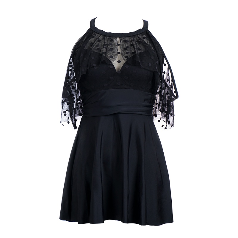 TN夏季新品韩版小胸聚拢女士露背保守温泉裙式显瘦遮肚沙滩游泳装性感运动分体衣