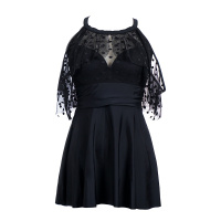 TN夏季新品韩版小胸聚拢女士露背保守温泉裙式显瘦遮肚沙滩游泳装性感运动分体衣