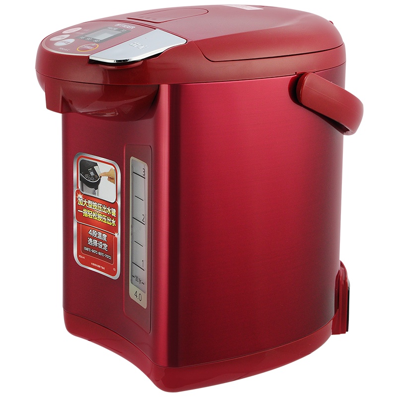 虎牌(tiger)电热水瓶 PDU-A40C-RZ 4L 红色 原装进口电热水瓶去氯除味内容器远红外氟素加工电动出水