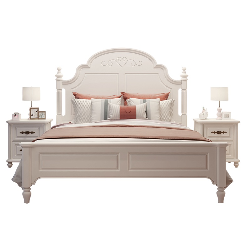 掌上明珠美式乡村公主床女孩1.5米儿童房卧室家具 田园儿童床单人床1.2MSMC-219B