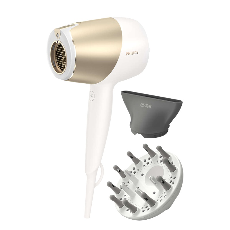 飞利浦(Philips)电吹风机小金筒BHD285 智能微感应奢宠锁水 1800W大功率负离子护发过热保护吹风筒