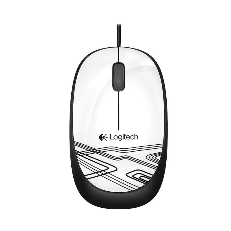 罗技(Logitech)M105有线光电鼠标笔记本台式电脑办公家用游戏-白色